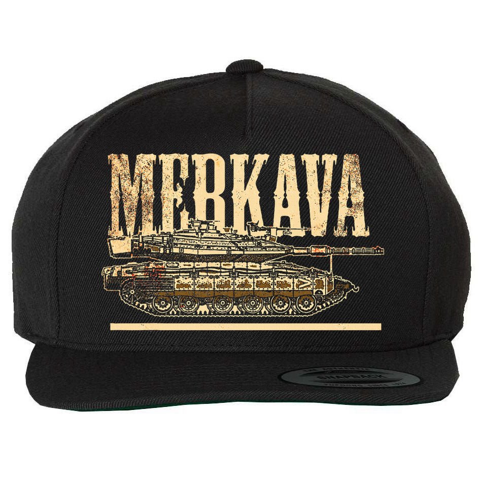 Merkava Battle Tank Israel Israeli Military Wool Snapback Cap