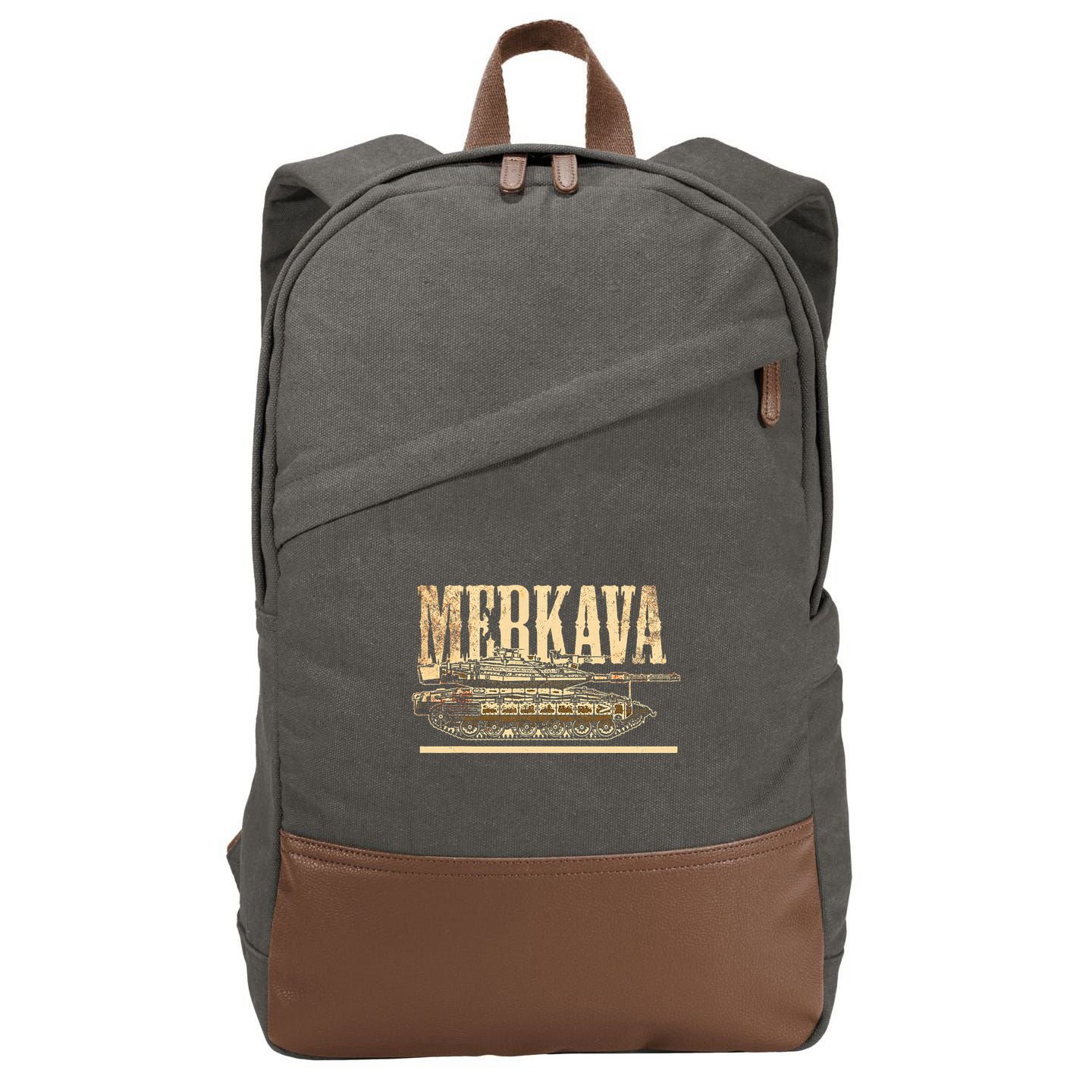 Merkava Battle Tank Israel Israeli Military Cotton Canvas Backpack