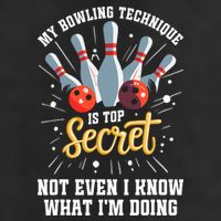 My Bowling Technique Is Top Secret Funny Bowling Bowler 7 Panel Mesh Trucker Snapback Hat