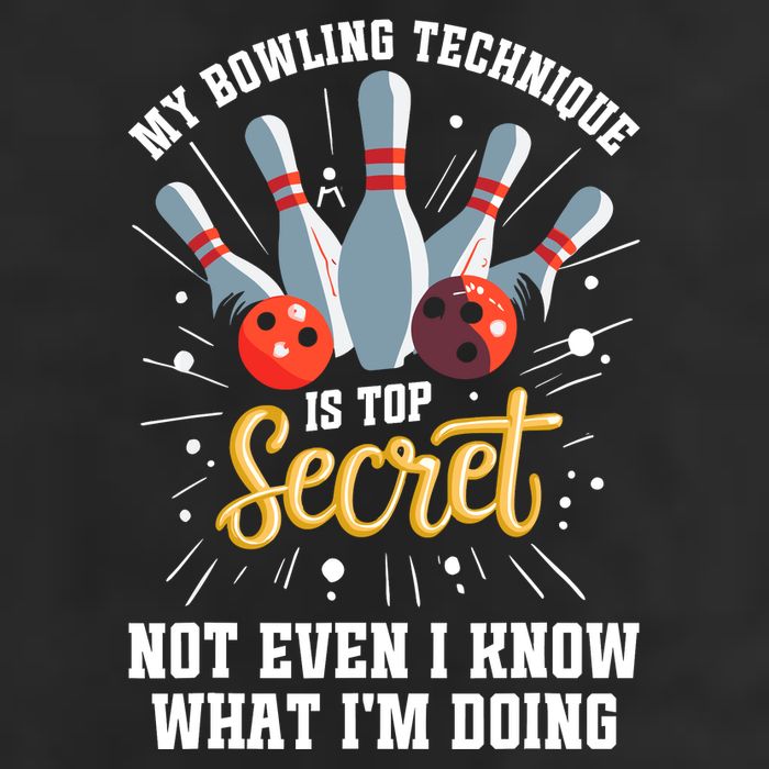My Bowling Technique Is Top Secret Funny Bowling Bowler 7 Panel Mesh Trucker Snapback Hat