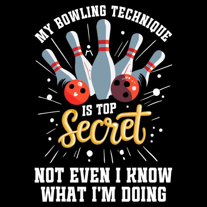 My Bowling Technique Is Top Secret Funny Bowling Bowler Flexfit Unipanel Trucker Cap