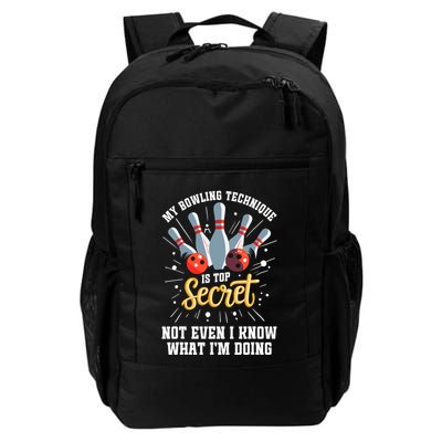 My Bowling Technique Is Top Secret Funny Bowling Bowler Backpack