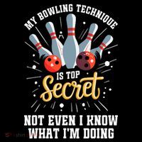 My Bowling Technique Is Top Secret Funny Bowling Bowler Pom Pom 12in Knit Beanie