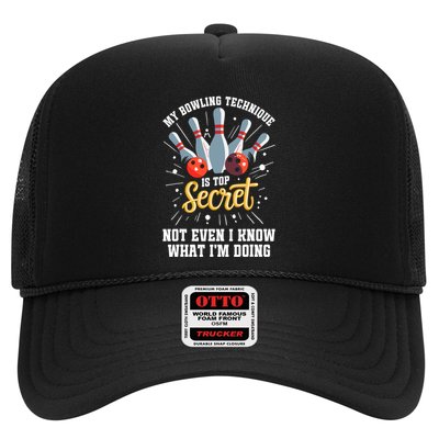 My Bowling Technique Is Top Secret Funny Bowling Bowler Trucker Hat