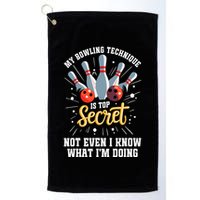 My Bowling Technique Is Top Secret Funny Bowling Bowler Golf Towel