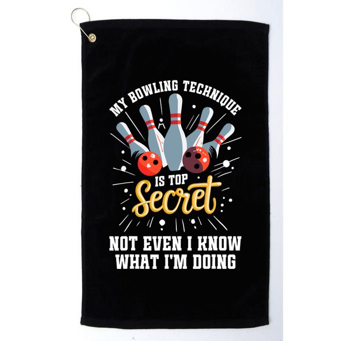 My Bowling Technique Is Top Secret Funny Bowling Bowler Golf Towel