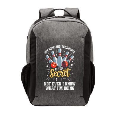My Bowling Technique Is Top Secret Funny Bowling Bowler Vector Backpack