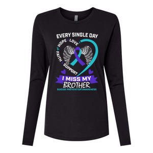 Miss Brother Teal Purple Suicide Awareness Prevention Heart Cool Gift Womens Cotton Relaxed Long Sleeve T-Shirt