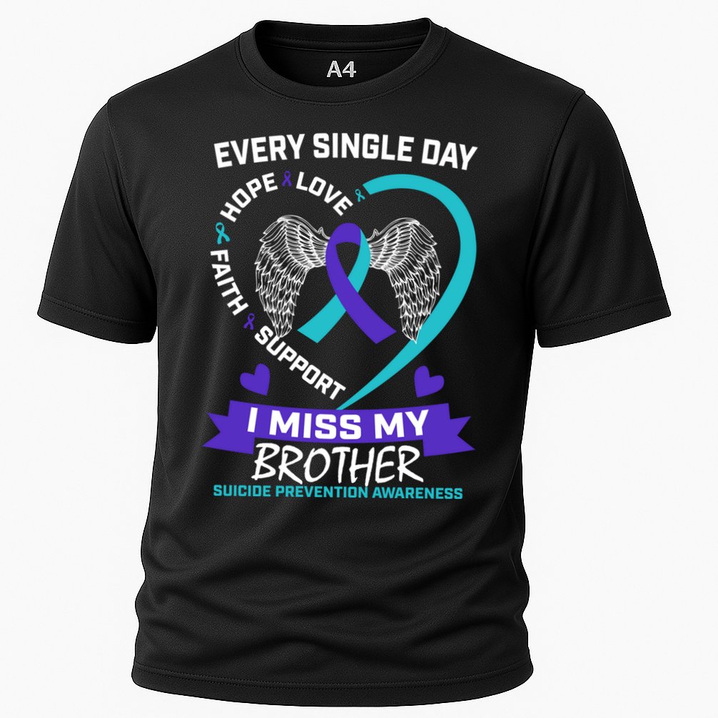 Miss Brother Teal Purple Suicide Awareness Prevention Heart Cool Gift Performance Shirt