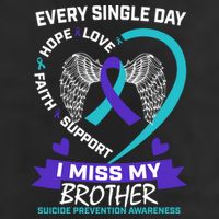 Miss Brother Teal Purple Suicide Awareness Prevention Heart Cool Gift Hat
