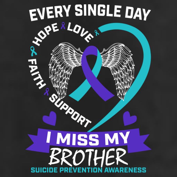 Miss Brother Teal Purple Suicide Awareness Prevention Heart Cool Gift Hat