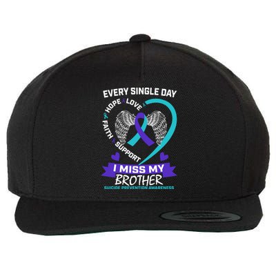 Miss Brother Teal Purple Suicide Awareness Prevention Heart Cool Gift Wool Snapback Cap