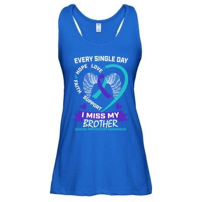 Miss Brother Teal Purple Suicide Awareness Prevention Heart Cool Gift Ladies Essential Flowy Tank