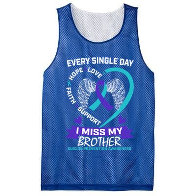 Miss Brother Teal Purple Suicide Awareness Prevention Heart Cool Gift Mesh Reversible Basketball Jersey Tank
