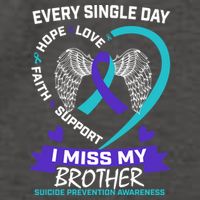 Miss Brother Teal Purple Suicide Awareness Prevention Heart Cool Gift Vector Backpack