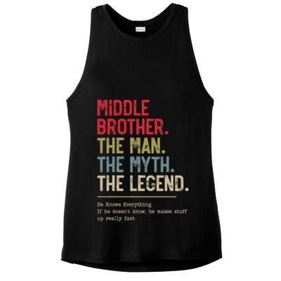 Middle Brother The Man The Myth The Legend For Brother Ladies PosiCharge Tri-Blend Wicking Tank