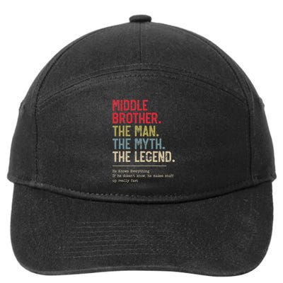 Middle Brother The Man The Myth The Legend For Brother 7-Panel Snapback Hat