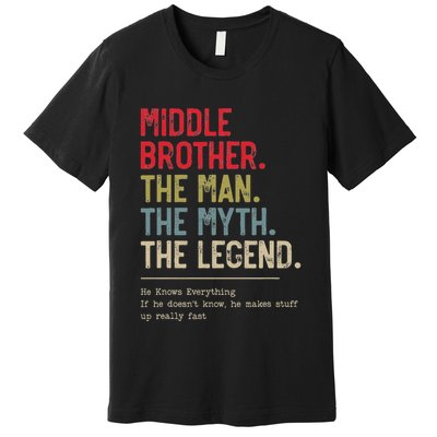 Middle Brother The Man The Myth The Legend For Brother Premium T-Shirt