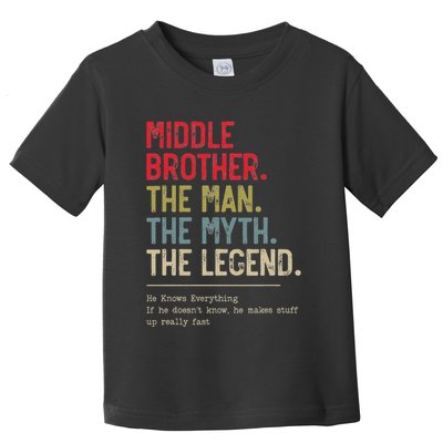 Middle Brother The Man The Myth The Legend For Brother Toddler T-Shirt