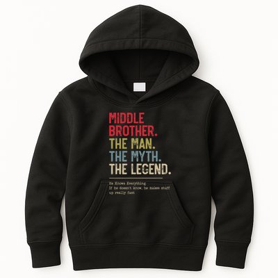 Middle Brother The Man The Myth The Legend For Brother Kids Hoodie