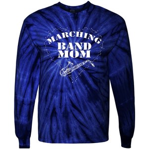 Marching Band Tee Band Mom Saxophone Sax Tie-Dye Long Sleeve Shirt