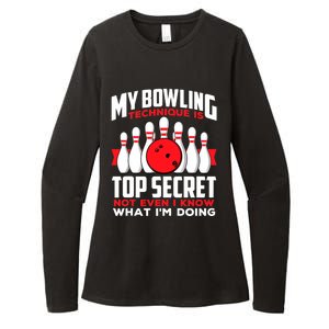 My Bowling Technique is Top Secret Funny Bowling Bowler Womens CVC Long Sleeve Shirt