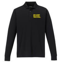 Millions Billions Trillions Performance Long Sleeve Polo