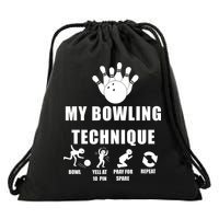 My Bowling Technique Drawstring Bag
