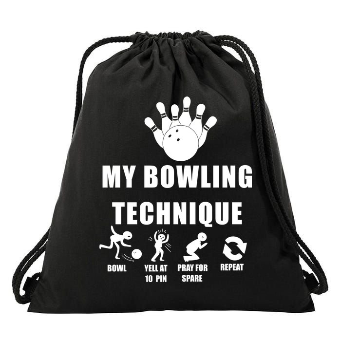 My Bowling Technique Drawstring Bag