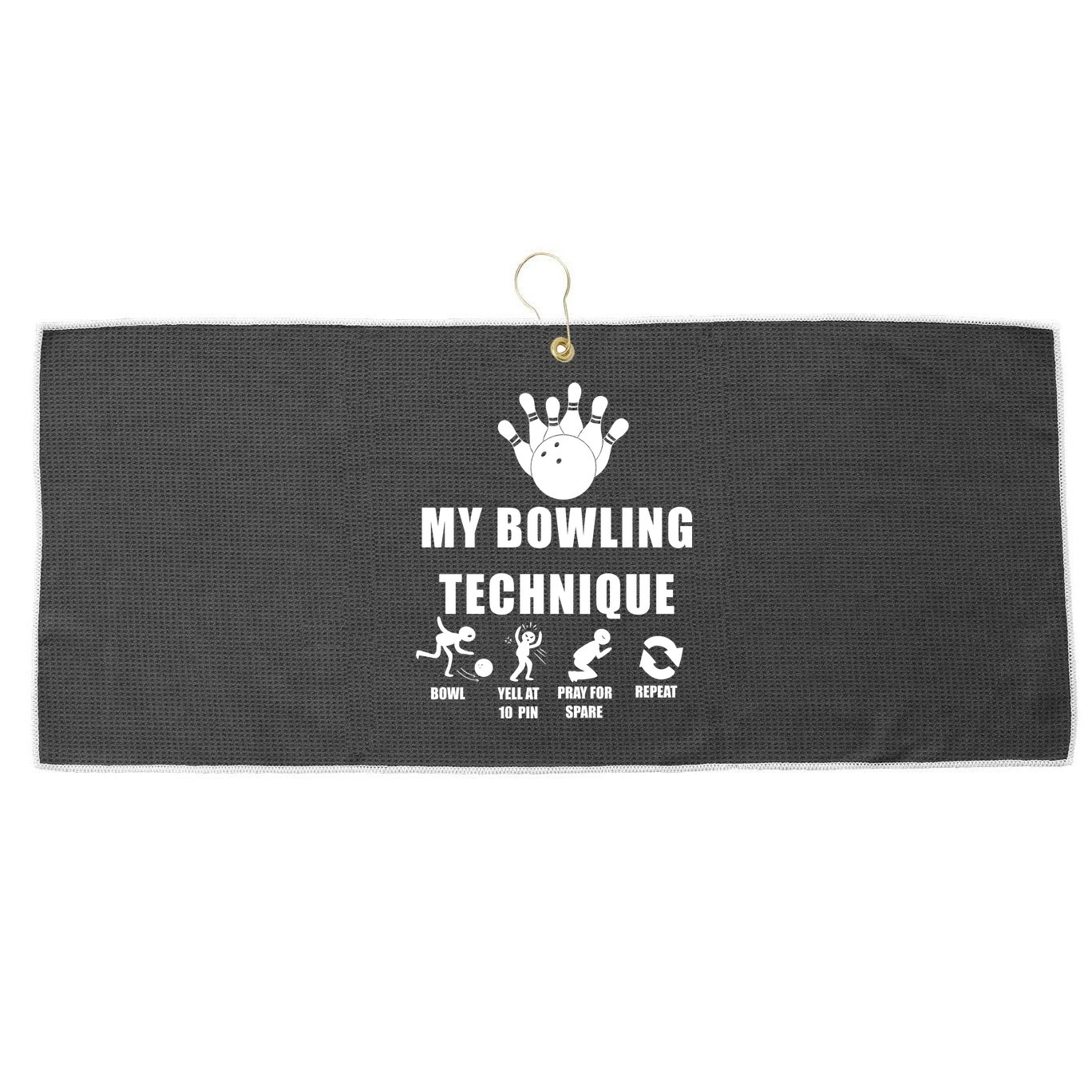 My Bowling Technique Large Microfiber Waffle Golf Towel