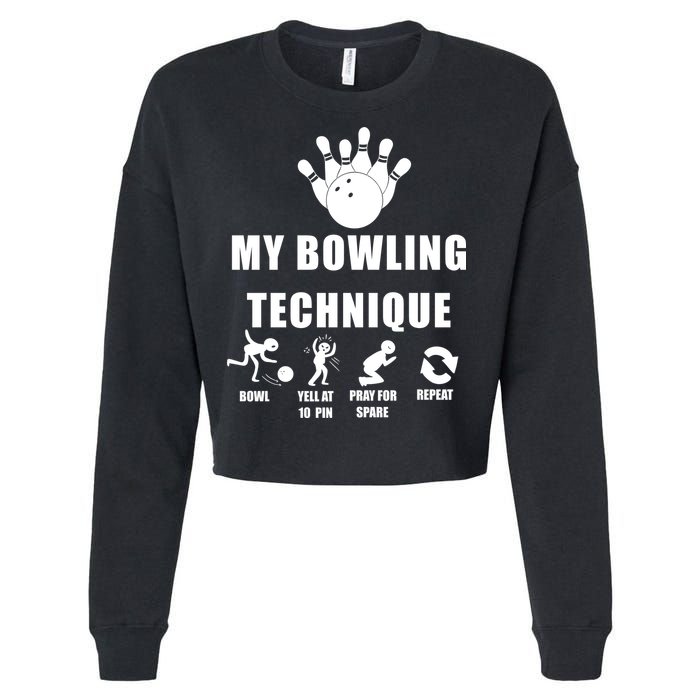 My Bowling Technique Cropped Pullover Crew