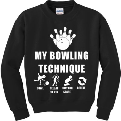 My Bowling Technique Kids Sweatshirt