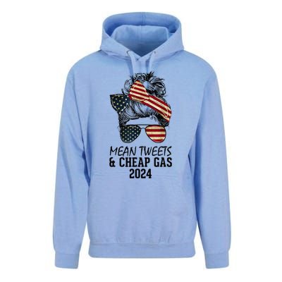 Messy Bun Trumpgirl Mean Tweets And Cheap Gas 2024 Unisex Surf Hoodie