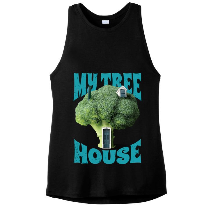 My Broccoli Tree House Funny Ladies PosiCharge Tri-Blend Wicking Tank
