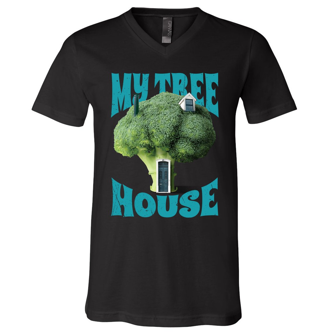 My Broccoli Tree House Funny V-Neck T-Shirt