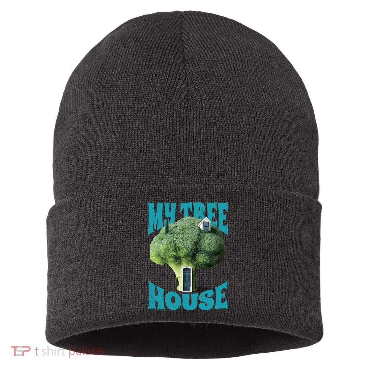 My Broccoli Tree House Funny Sustainable Knit Beanie