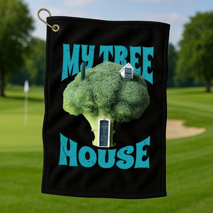 My Broccoli Tree House Funny Golf Towel