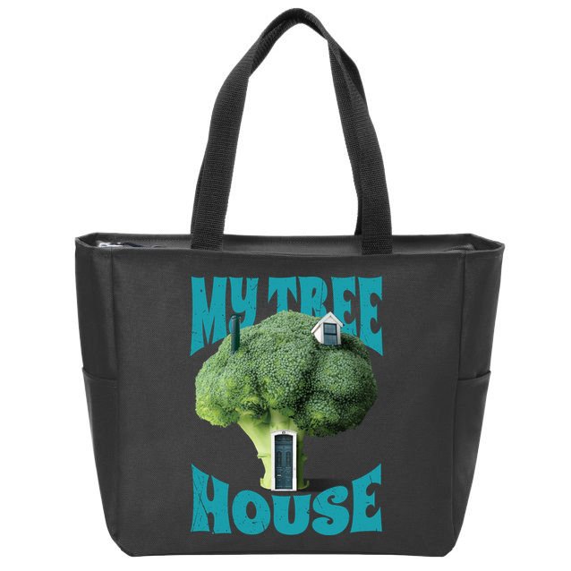 My Broccoli Tree House Funny Zip Tote Bag