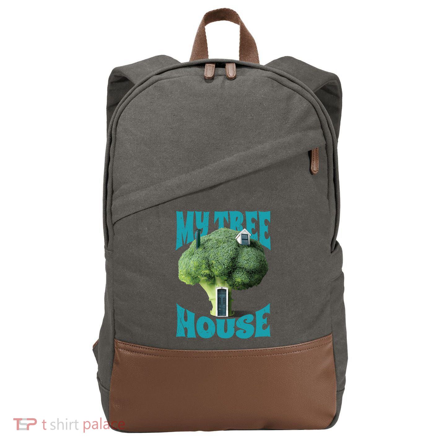 My Broccoli Tree House Funny Cotton Canvas Backpack