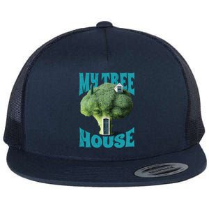 My Broccoli Tree House Funny Flat Bill Trucker Hat