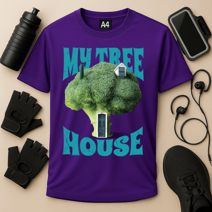 My Broccoli Tree House Funny Cooling Performance Crew T-Shirt