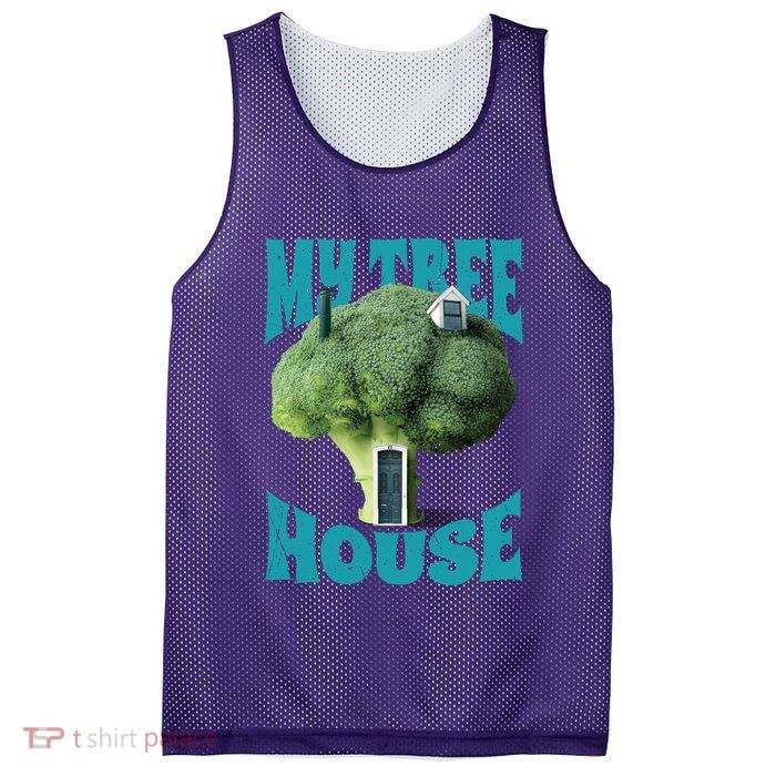 My Broccoli Tree House Funny Mesh Reversible Basketball Jersey Tank