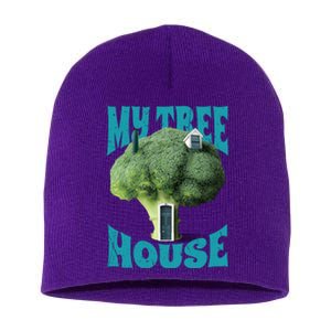 My Broccoli Tree House Funny Short Acrylic Beanie