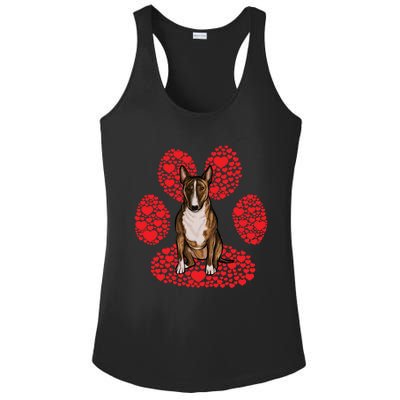 Miniature Bull Terrier Valentines Day Dog Love Paw Great Gift Ladies PosiCharge Competitor Racerback Tank