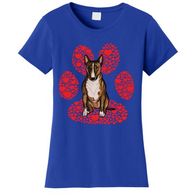 Miniature Bull Terrier Valentines Day Dog Love Paw Great Gift Women's T-Shirt