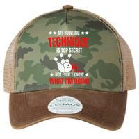 My Bowling Technique Is Top Secret funny bowling Legacy Tie Dye Trucker Hat