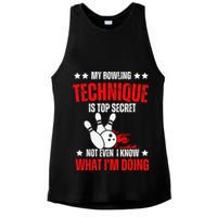 My Bowling Technique Is Top Secret funny bowling Ladies PosiCharge Tri-Blend Wicking Tank
