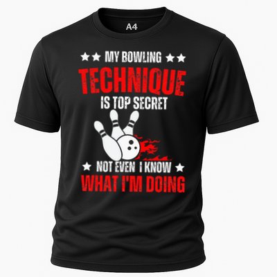 My Bowling Technique Is Top Secret funny bowling Performance Shirt
