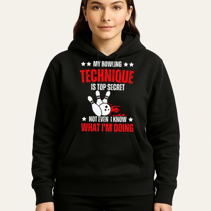 My Bowling Technique Is Top Secret funny bowling Hoodie