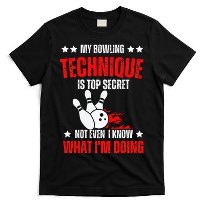 My Bowling Technique Is Top Secret funny bowling T-Shirt